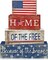 4 Pcs Patriotic Tiered Tray Decorations Set, 4th of July Table Sign Memorial Day Farmhouse Red White Blue Rustic Wooden Block Stack Sign for Home Fireplace Mantel (Flag)